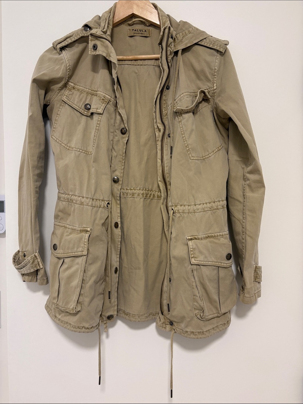 Talula Olive/Tan Military Field Utility Jacket with Hood